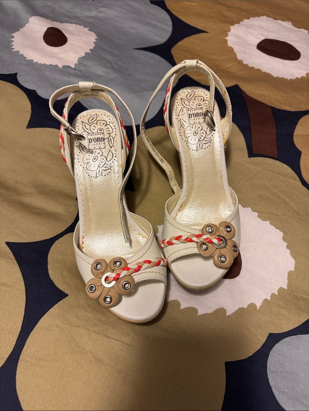 Ivory Braided Leather Slingback Heels